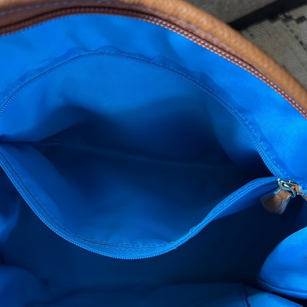 BNWOT Coach Sawyer Blue and Brown Women's Tote Bag Canvas and Leather - Picture 10 of 14